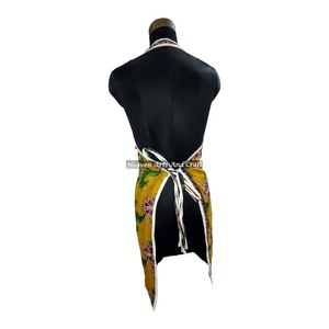 Venta al por mayor Vintage Kantha edredón delantal hecho a mano Patchwork acolchado delantal, delantal de algodón bohemio para mujer delantal de cocina, todas las tallas - Product Image 6