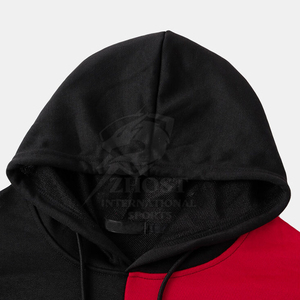 Sweat-shirt à capuche pour homme, doublé, color block, 100% coton tricoté, coupe classique, streetwear pour l'hiver - Product Image 3