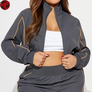 Conjunto Deportivo de Dos Piezas para Mujer, Chaqueta con Cierre y Pantalones, de Poliéster Sólido de Primera Calidad, Ligero, Impermeable y Transpirable - Product Image 4