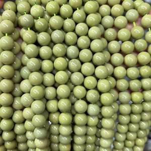 Cuentas de ágata verde de Alashan, cuentas redondas de piedras preciosas naturales, hebra de cuentas para hacer joyas, manualidades DIY - Product Image 1