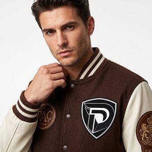 Dumela Custom <b>Varsity</b> <b>Bomber</b> <b>Jacket</b> <b>Men</b> Embroidered Regular Fit Winter Outerwear Windproof OEM Service - Product Image 3