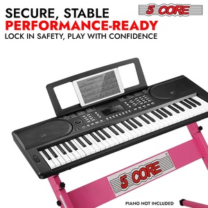Soporte de Teclado de 5 Niveles Ajustable de 21 a 33 Pulgadas, Soporte de Metal en Forma de Z para Piano Eléctrico, Capacidad de 330 Libras - Product Image 6