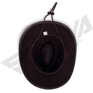 New Arrival Leather Material Western <b>Hat</b> Unisex <b>Flat</b> Top Cowboy Jazz <b>Cap</b> Fashionable Gift Idea - Product Image 6