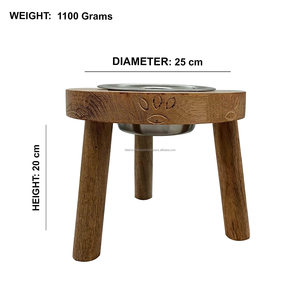 Bols surélevés en bambou pour chats et petits chiens - Design classique, utilisation en camping, hauteur réglable, durables et écologiques - Product Image 6
