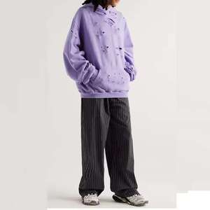 Sudadera con capucha personalizada para hombre, estilo vintage, desgastada, con efecto lavado ácido, salpicaduras de pintura y descolorida por el sol, de forro polar para invierno, estilo streetwear. - Product Image 3