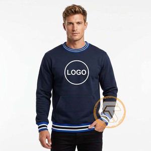 Phi | เสื้อสเวตเตอร์แบบสวมหัวคอตตอน100% พิเศษปักลายคอกลมใส่ได้พอดีตัวสำหรับผู้ชายเหมาะสำหรับฤดูหนาว - Product Image 2