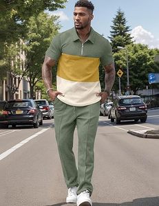 Ensemble de survêtements pour hommes, ensemble de survêtements 2 pièces, sweat-shirt à manches courtes décontracté et pantalon de jogging ample - Product Image 4