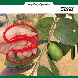 Ciseaux de taille industrielles SONO J50 pour vignobles et jardins, manche métallique, OEM, pour droitiers, lames en acier au carbone affûtées - Product Image 3