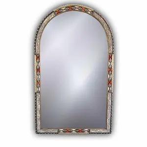 Designer <b>Arch</b> Top Mirror With Detailed Mosaic <b>Frame</b> For Wall Decor Accent Enhances Interiors With A Classic And Artistic Look - Product Image 4