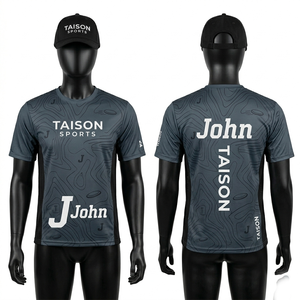 Maillot de golf pour hommes 160 GSM en polyester premium, respirant et anti-humidité, bleu marine avec panneaux dégradés, design par sublimation, personnalisable, taille L - Product Image 3