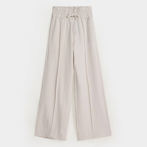 Durable Material <b>Summer</b> Wear <b>Lightweight</b> Cool Fabric Made <b>Trousers</b> Customized High-Waisted Loose Flare Pants For <b>Women</b> - Product Image 1