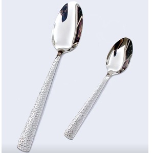 Ensemble de couverts modernes en acier inoxydable, finition miroir, cuillère, fourchette et couteau longs martelés, pour la maison, les restaurants, les mariages, la table à manger, personnalisable - Product Image 6