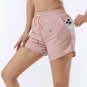 Women's Shorts Summer Casual Wear 100% Polyester High <b>Waist</b> Breathable Sports <b>Elastic</b> Adjustable Waistband Streetwear Custom - Product Image 1