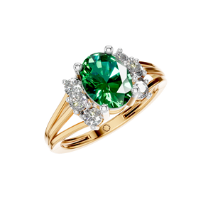 Anillo de piedras preciosas de solitario de esmeralda de corte ovalado natural Halo único Sólido 14K/18k Oro Clásico IGI Certificado Aniversario de mujer - Product Image 6