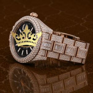 Luxury Fashion White Gold Quartz Iced Diamond Antique Simple Men's Watch VVS Moissanite Black Dial Rubber Custom Hip Hop Design - Product Image 3