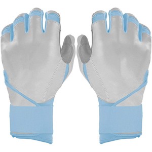Guantes de Bateo de Cuero Azul Claro con Protección Acolchada en los Nudillos para Entrenamiento, Unisex, Adulto, Cierre de Velcro, Talla XXL - Product Image 1