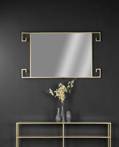 Modern Rectangular Brass Wall <b>Mirror</b> With Decorative Frame For Living Room Bedroom Accent - Product Image 6