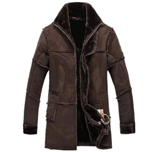 Abrigos de Piel Marrón para Hombre, los Más Vendidos, de Alta Calidad, con Forro de Piel de Oveja, Transpirables, con Capucha, los Abrigos de Piel de Oveja Más Elegantes - Product Image 3