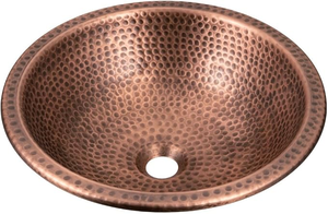 Handmade Hammered Copper Undermount Bathroom Sink Premium <b>Round</b> Wash <b>Basin</b> for Luxury Vanity Installation - Product Image 3