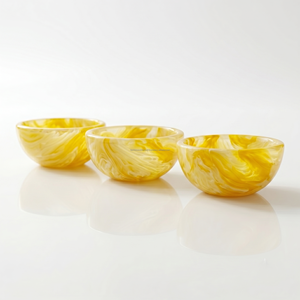 Bol en résine à effet marbre personnalisé, jaune et blanc, bol à soupe décoratif, fait main, décoration d'intérieur, vente en gros - Product Image 3