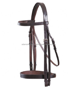 Bride de cheval de qualité supérieure rembourrée avec bande de front en cristal et bandeau de nez verni Produit en cuir hautement durable - Product Image 3