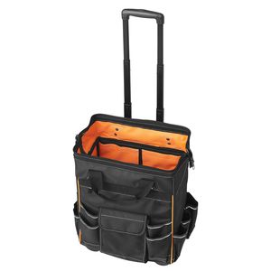 Borsa Porta Attrezzi con Ruote, Capacità 50 kg, 25 Tasche, Chiusura a Cerniera, Manico Telescopico Regolabile - Product Image 2