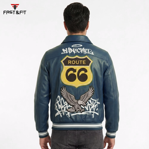 Veste de baseball en toile brodée avec logo personnalisé en chenille, grande taille, vente chaude en gros d'usine, pour homme - Product Image 2
