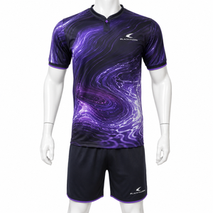Conjunto de Uniforme de Fútbol Unisex Personalizado, Manga Corta, Absorbente de Humedad, Elástico en Cuatro Direcciones, Ecológico, 100% Poliéster - Product Image 1