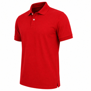 Premium Quality Top Selling Men's Red Cotton Breathable 220g Polo <b>Shirt</b> Short Sleeve Solid <b>Colour</b> Casual Style Pique Knitted - Product Image 5
