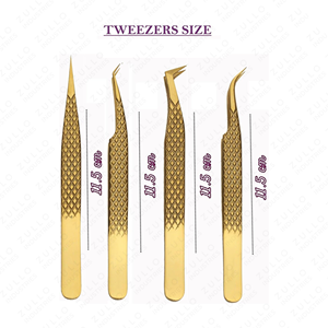 Professional 5PCS Eyelash Extension Tweezers Set Stainless Steel Diamond Grip Pointed Tip Mirror Finish Lash <b>Tools</b> - Product Image 3