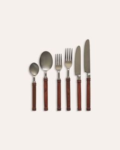 Multipurpose Stainless Steel Cutlery <b>Set</b> With Wooden Handle For Home Office <b>Lunch</b> And Outdoor Camping - Product Image 1