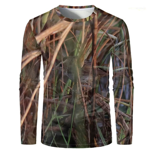 Vêtements de chasse légers et confortables, t-shirt de chasse pour homme OEM, chemise de camouflage personnalisée pour l'extérieur, matière respirante - Product Image 2