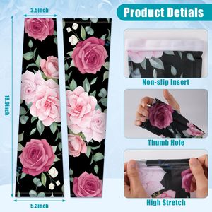 Manchon de bras en soie glacée d'été, séchage rapide, léger, haute élasticité, protection solaire UV, antibactérien, respirant, 100% polyester - Product Image 1