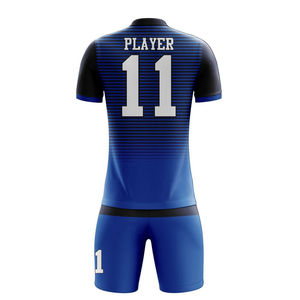 Maillot de football pour adultes 100 % polyester respirant, coupe courte, nom d'équipe personnalisé imprimé, ensemble France, découpe automatisée, transfert thermique - Product Image 5