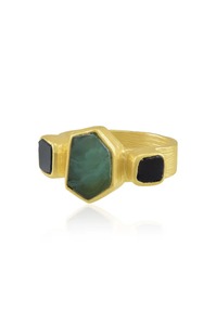 Anillo de Piedra Chapado en Oro en Oferta para Mujer, Elegante y Étnico para Bodas y Fiestas, Disponible a Precio de Mayoreo - Product Image 3