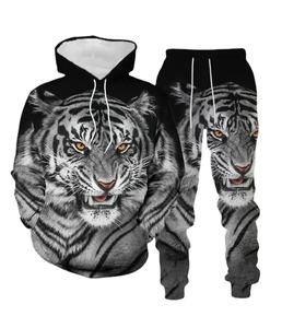 Men's Hoodies Sweatshirts <b>Pants</b> <b>Suits</b> 3d Tiger/Dragon Graphic Print Man Women Tracksuit Outfits Fashion Men's Clothing 2Pcs Sets - Product Image 1