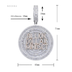 Colgante Billion Dollar Mindset - Colgante de Moissanita Baguette, Colgante Baguette Elaborado con Maestría, Totalmente Cubierto de Piedras de Plata 925 - Product Image 4