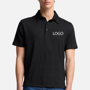 Streetwear With Solid Color & Custom Logo Design Polo Tee With Turn <b>Down</b> Collar And Short Sleeves Modern Fashion For Men Outdoor - Product Image 1