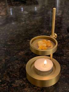 Lavie Creations LC-1304 Brûleur d'encens en métal, support pour bougies chauffe-plat, diffuseur de parfum, organique, longue durée, anti-odeur, spirituel - Product Image 2