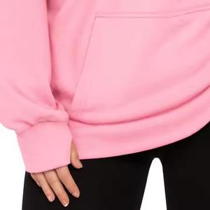 เสื้อฮู้ดสีชมพูสำหรับผู้ชาย แขนยาว ทรงปกติ สีพื้น ผ้าถัก มีซับใน สำหรับฤดูหนาว ย้อมสีเรียบ ผ้าฝ้าย 100% - Product Image 3
