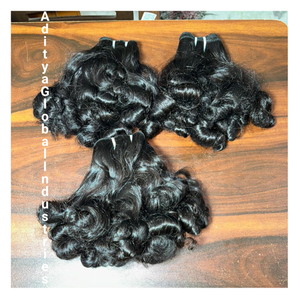 Extensions de cheveux 100% naturels, bouclés et volumineux, double trame, double tirage, provenant d'un seul donneur : modèle non permanent - Product Image 1