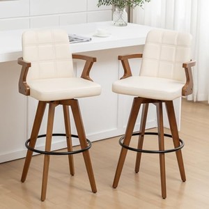 Sillas de Bar Giratorias Ajustables de Madera de Mango al por Mayor |   Hecho a Mano en India - Product Image 3