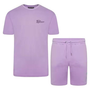 Ensemble de t-shirts et shorts de course pour hommes sur mesure, vente en gros, t-shirts et shorts contrastés en vente - Product Image 1