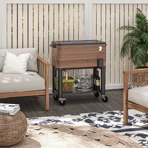 Carrello Frigo Portatile da 60 Litri con Apribottiglie, Ghiacciaia su Ruote e Ripiano Inferiore per Feste in Giardino, Terrazza e Bordo Piscina - Product Image 2
