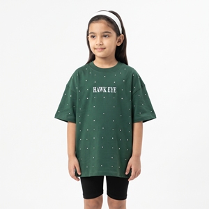 Camiseta de Última Moda con Pedrería, Unisex para Niños, Estilo Casual, Manga Corta, Hombros Caídos, Corte Holgado, 100% Algodón Jersey, Logotipo Personalizado - Product Image 5