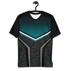 T-shirt de sport en sublimation, conçu pour la gestion de l'humidité, avec un design imprimé vibrant, extensible et confortable pour des mouvements fluides. - Product Image 3