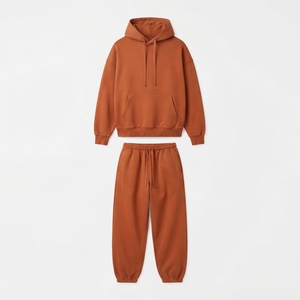 Conjunto de Sudadera con Capucha y Pantalones de Chándal de Forro Polar Grueso Estampado Gris Oscuro para Hombre al por Mayor, Estilo Urbano Personalizado, Tallas Grandes - Product Image 3