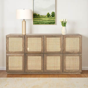 Woven <b>Storage</b> <b>Cabinet</b> Elegant Living Room Sideboard with Woven Texture - Product Image 2