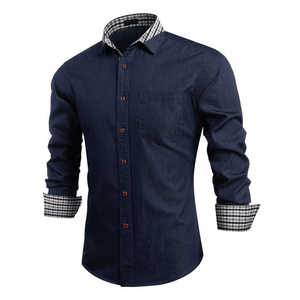เสื้อเชิ้ตแขนยาวสีเขียวมะกอกสำหรับผู้ชาย ปกคอปก แขนยาวเต็มตัว ผ้าทอเนื้อดี ไม่ยับง่าย สไตล์ลำลองสมาร์ท - Product Image 2