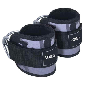 Correa de tobillo de cuero OEM de alta calidad con logotipo personalizado para fitness, hebilla de doble anillo en D, máquina de cable para entrenamiento deportivo, gimnasio y ejercicios de piernas. - Product Image 4